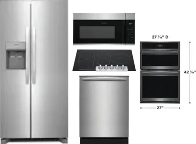 5 Piece Package Includes Refrigerator, Cooktop, Wall Oven, Microwave And Dishwasher