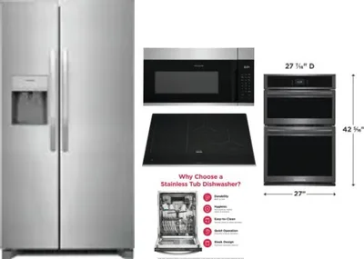 5 Piece Package Includes Refrigerator, Cooktop, Wall Oven, Microwave And Dishwasher