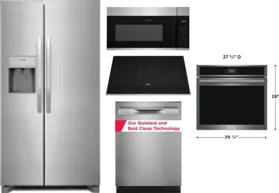 5 Piece Package Includes Refrigerator, Cooktop, Wall Oven, Microwave And Dishwasher