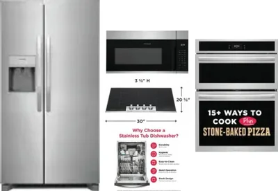 5 Piece Package Includes Refrigerator, Cooktop, Wall Oven, Microwave And Dishwasher