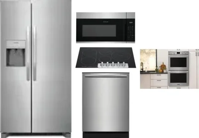 5 Piece Package Includes Refrigerator, Cooktop, Wall Oven, Microwave And Dishwasher