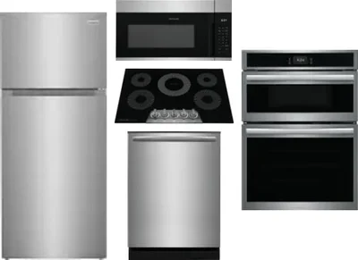 5 Piece Package Includes Refrigerator, Cooktop, Wall Oven, Microwave And Dishwasher