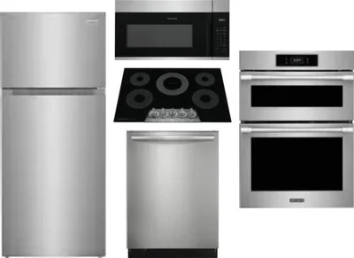 5 Piece Package Includes Refrigerator, Cooktop, Wall Oven, Microwave And Dishwasher