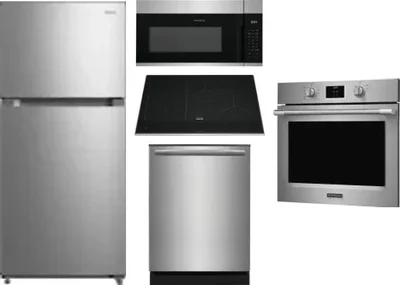 5 Piece Package Includes Refrigerator, Cooktop, Wall Oven, Microwave And Dishwasher