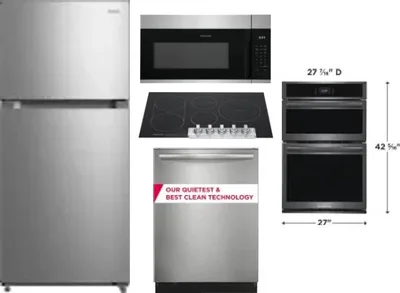 5 Piece Package Includes Refrigerator, Cooktop, Wall Oven, Microwave And Dishwasher
