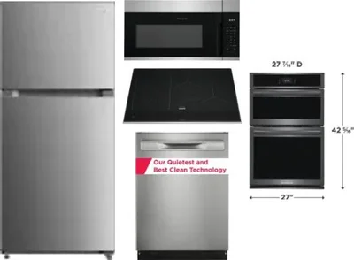 5 Piece Package Includes Refrigerator, Cooktop, Wall Oven, Microwave And Dishwasher