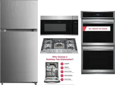 5 Piece Package Includes Refrigerator, Cooktop, Wall Oven, Microwave And Dishwasher