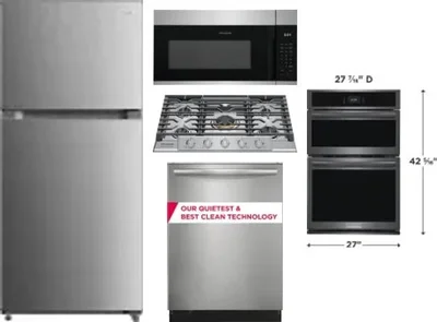 5 Piece Package Includes Refrigerator, Cooktop, Wall Oven, Microwave And Dishwasher