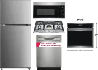 5 Piece Package Includes Refrigerator, Cooktop, Wall Oven, Microwave And Dishwasher