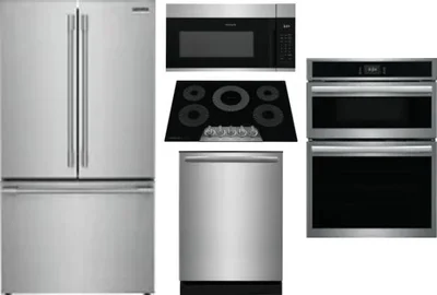 5 Piece Package Includes Refrigerator, Cooktop, Wall Oven, Microwave And Dishwasher