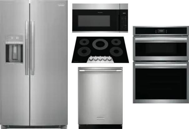5 Piece Package Includes Refrigerator, Cooktop, Wall Oven, Microwave And Dishwasher