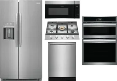 5 Piece Package Includes Refrigerator, Cooktop, Wall Oven, Microwave And Dishwasher