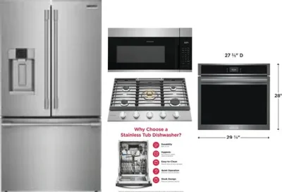 5 Piece Package Includes Refrigerator, Cooktop, Wall Oven, Microwave And Dishwasher