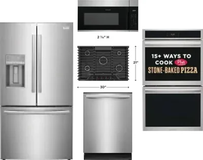 5 Piece Package Includes Refrigerator, Cooktop, Wall Oven, Microwave And Dishwasher