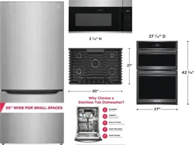 5 Piece Package Includes Refrigerator, Cooktop, Wall Oven, Microwave And Dishwasher