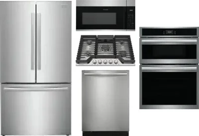 5 Piece Package Includes Refrigerator, Cooktop, Wall Oven, Microwave And Dishwasher