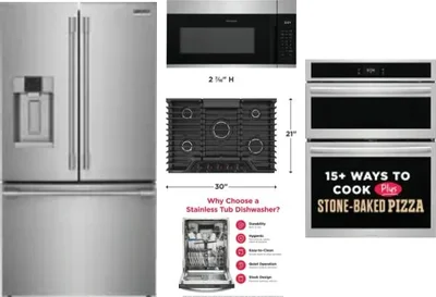 5 Piece Package Includes Refrigerator, Cooktop, Wall Oven, Microwave And Dishwasher