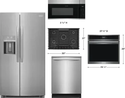 5 Piece Package Includes Refrigerator, Cooktop, Wall Oven, Microwave And Dishwasher