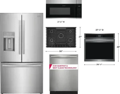 5 Piece Package Includes Refrigerator, Cooktop, Wall Oven, Microwave And Dishwasher