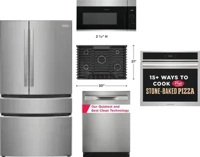 5 Piece Package Includes Refrigerator, Cooktop, Wall Oven, Microwave And Dishwasher