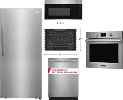 5 Piece Package Includes Refrigerator, Cooktop, Wall Oven, Microwave And Dishwasher