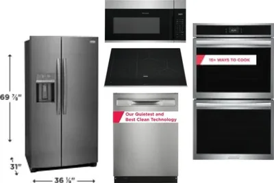 5 Piece Package Includes Refrigerator, Cooktop, Wall Oven, Microwave And Dishwasher