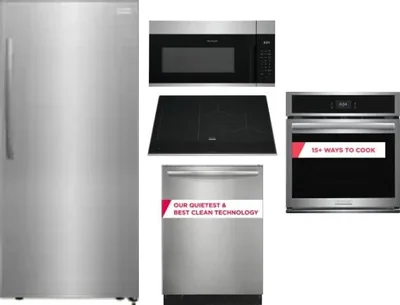 5 Piece Package Includes Refrigerator, Cooktop, Wall Oven, Microwave And Dishwasher