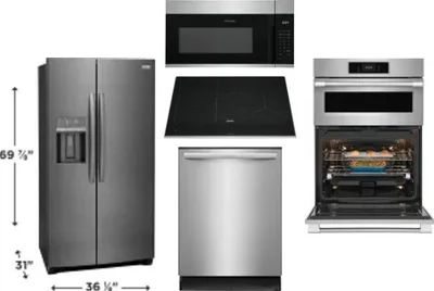 5 Piece Package Includes Refrigerator, Cooktop, Wall Oven, Microwave And Dishwasher