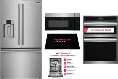 5 Piece Package Includes Refrigerator, Cooktop, Wall Oven, Microwave And Dishwasher