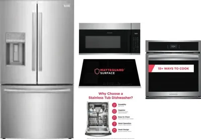 5 Piece Package Includes Refrigerator, Cooktop, Wall Oven, Microwave And Dishwasher