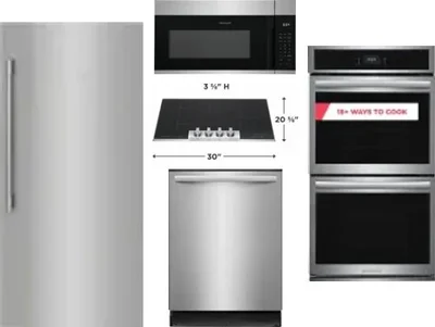 5 Piece Package Includes Refrigerator, Cooktop, Wall Oven, Microwave And Dishwasher
