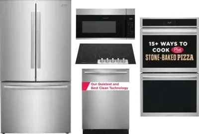 5 Piece Package Includes Refrigerator, Cooktop, Wall Oven, Microwave And Dishwasher