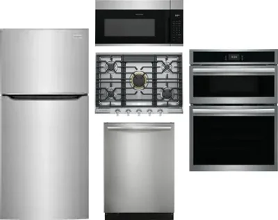 5 Piece Package Includes Refrigerator, Cooktop, Wall Oven, Microwave And Dishwasher