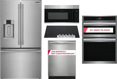 5 Piece Package Includes Refrigerator, Cooktop, Wall Oven, Microwave And Dishwasher