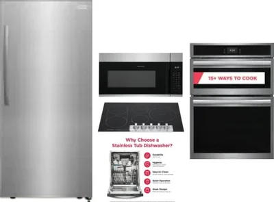 5 Piece Package Includes Refrigerator, Cooktop, Wall Oven, Microwave And Dishwasher
