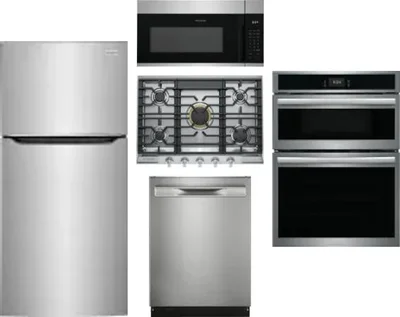 5 Piece Package Includes Refrigerator, Cooktop, Wall Oven, Microwave And Dishwasher