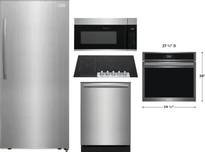 5 Piece Package Includes Refrigerator, Cooktop, Wall Oven, Microwave And Dishwasher