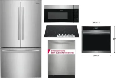 5 Piece Package Includes Refrigerator, Cooktop, Wall Oven, Microwave And Dishwasher