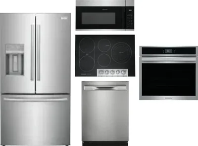 5 Piece Package Includes Refrigerator, Cooktop, Wall Oven, Microwave And Dishwasher
