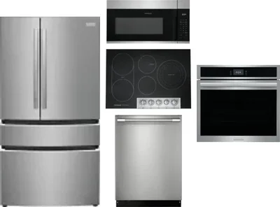 5 Piece Package Includes Refrigerator, Cooktop, Wall Oven, Microwave And Dishwasher