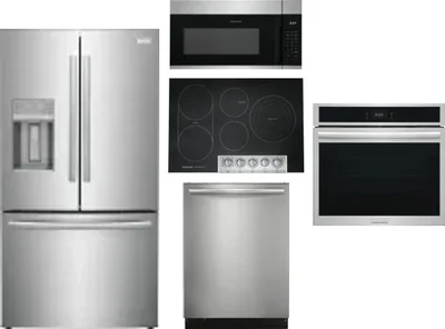 5 Piece Package Includes Refrigerator, Cooktop, Wall Oven, Microwave And Dishwasher