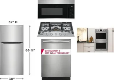 5 Piece Package Includes Refrigerator, Cooktop, Wall Oven, Microwave And Dishwasher