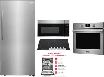 5 Piece Package Includes Refrigerator, Cooktop, Wall Oven, Microwave And Dishwasher