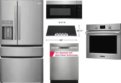 5 Piece Package Includes Refrigerator, Cooktop, Wall Oven, Microwave And Dishwasher
