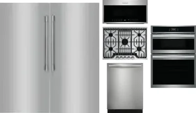 6 Piece Package Includes Refrigerator, Freezer, Cooktop, Wall Oven, Microwave And Dishwasher