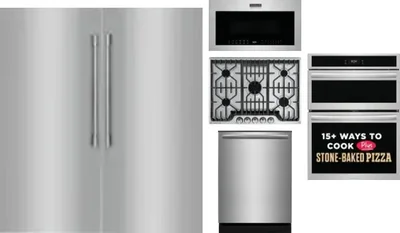 6 Piece Package Includes Refrigerator, Freezer, Cooktop, Wall Oven, Microwave And Dishwasher