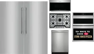 6 Piece Package Includes Refrigerator, Freezer, Cooktop, Wall Oven, Microwave And Dishwasher