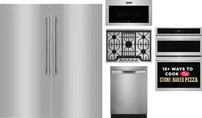 6 Piece Package Includes Refrigerator, Freezer, Cooktop, Wall Oven, Microwave And Dishwasher