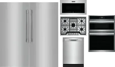 6 Piece Package Includes Refrigerator, Freezer, Cooktop, Wall Oven, Microwave And Dishwasher
