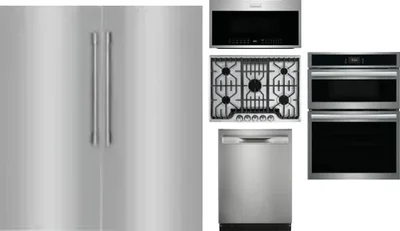 6 Piece Package Includes Refrigerator, Freezer, Cooktop, Wall Oven, Microwave And Dishwasher